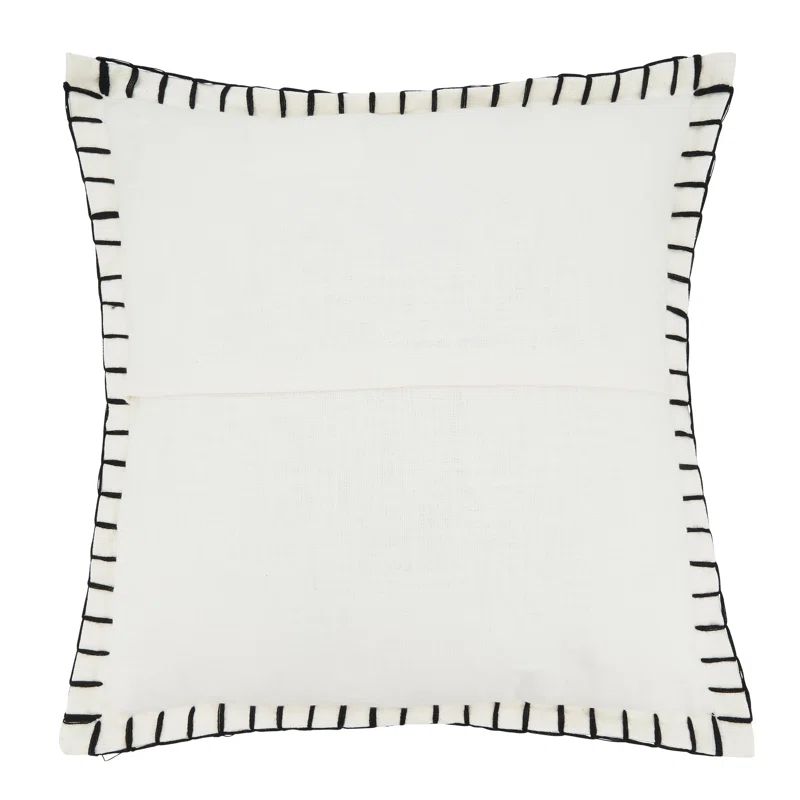 White Cotton Chunky Whip Stitch Square Pillow Cover