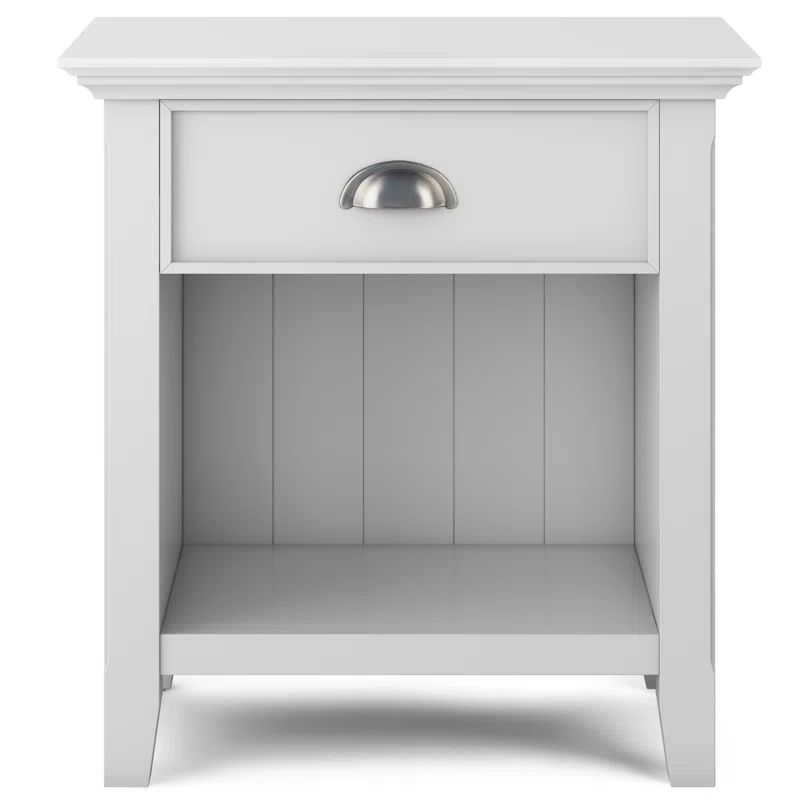 Acadian White Solid Wood 24'' Wide Nightstand with Drawer
