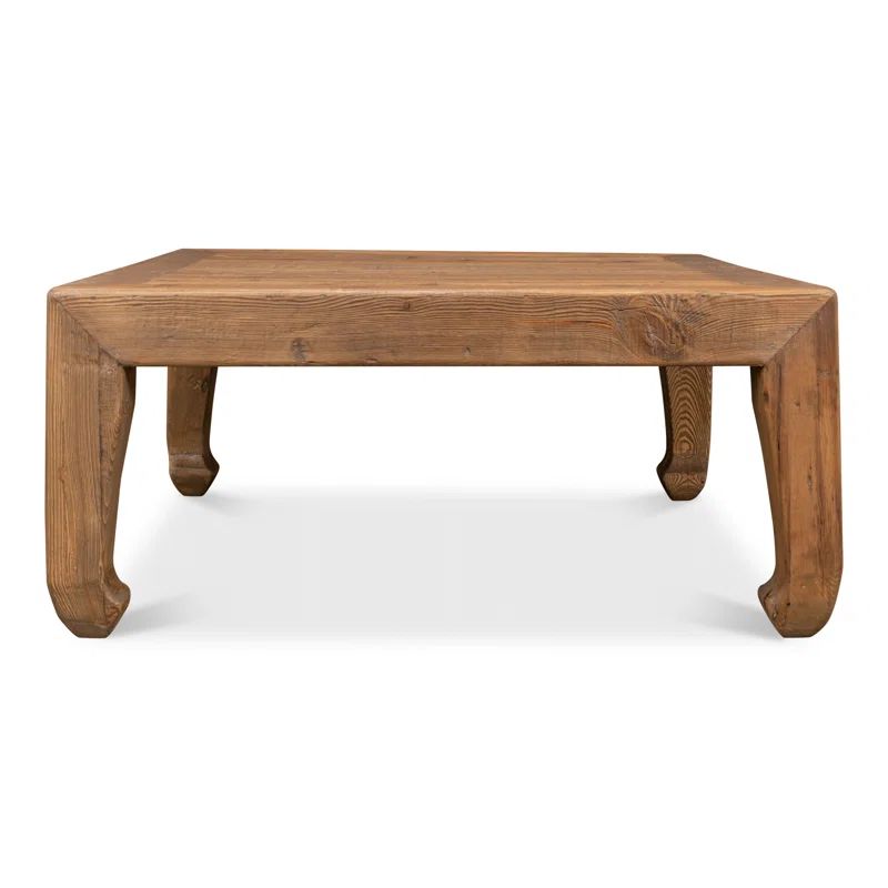 Transitional Reclaimed Pine Square Coffee Table in Warm Brown