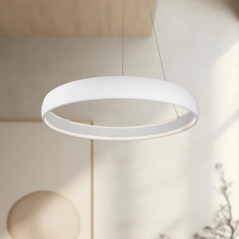 Halo 36" White Brushed Nickel LED Pendant Light