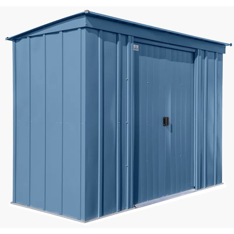 8 ft. x 4 ft. Blue Grey Galvanized Steel Storage Shed
