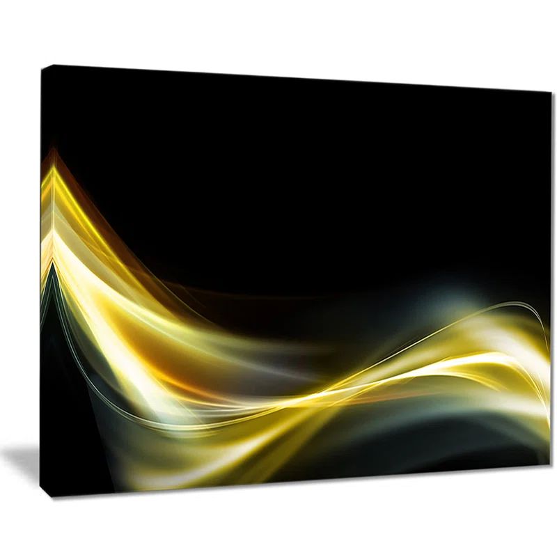 Gold and Black Abstract Canvas Art Print, 12" x 20"