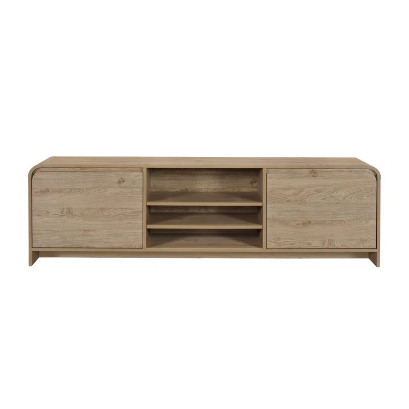 Maria 71" Beige Wood TV Stand Media Cabinet