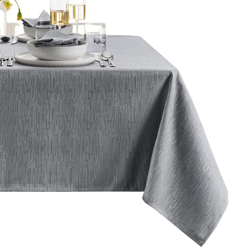 Gray 70" Round Water and Stain Resistant Polyester Tablecloth