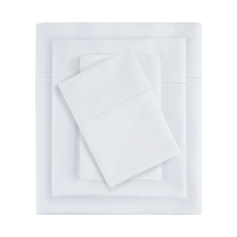 King White Solid Cotton Sheet Set