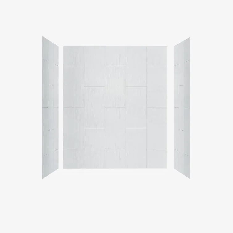 Matte White Composite Alcove Shower Wall Panels, 75" H x 60" W