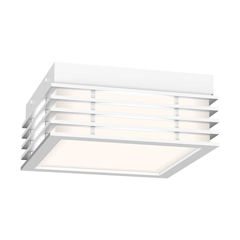 Marue Textured White Square LED Glass Surface Mount