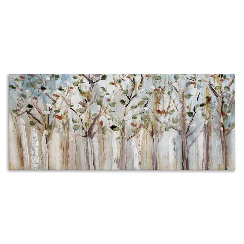 Bare Branch Trees Birch Forest Abstract Canvas Wall Art, 40 x 17