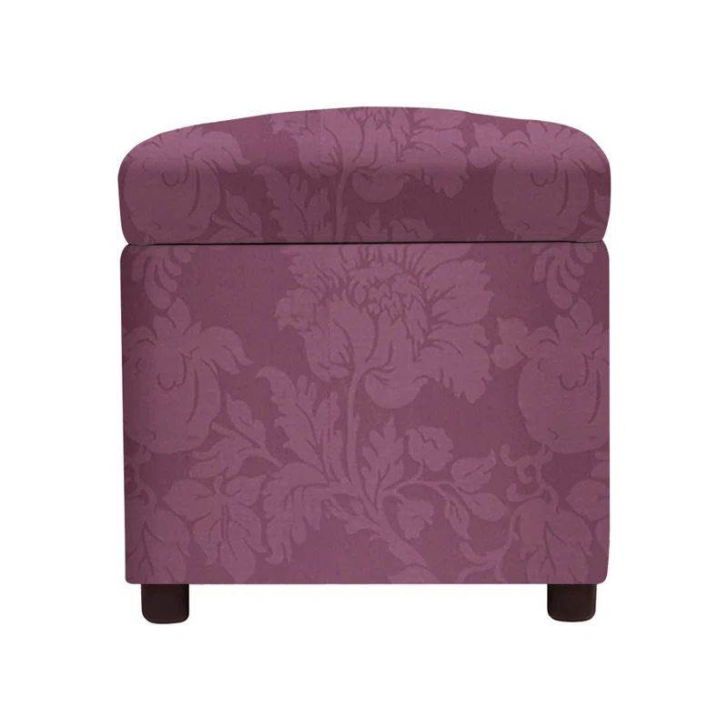 Jacob 18" Purple Floral Sateen Storage Cube Ottoman
