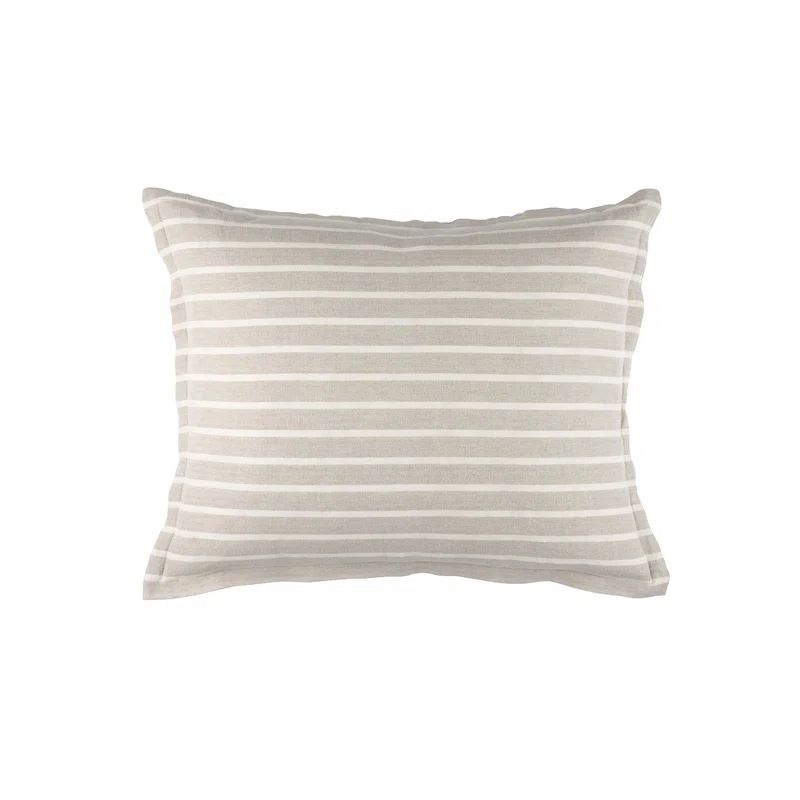 Retro Herringbone Quilted Pillow in Natural and White