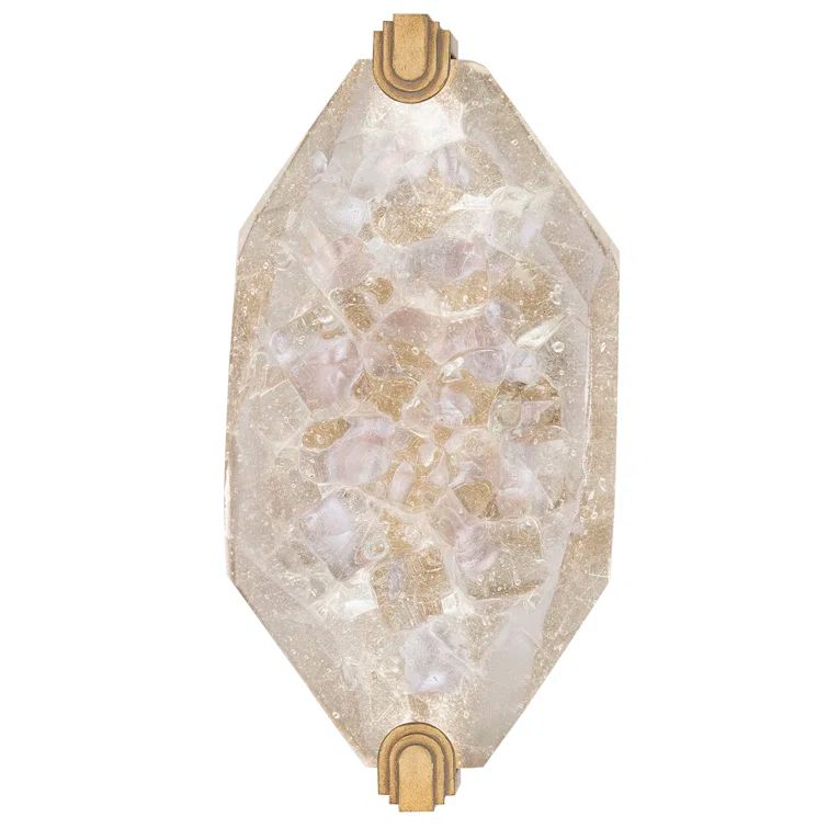 Gold Leaf Rough Cut Glass LED Wall Sconce