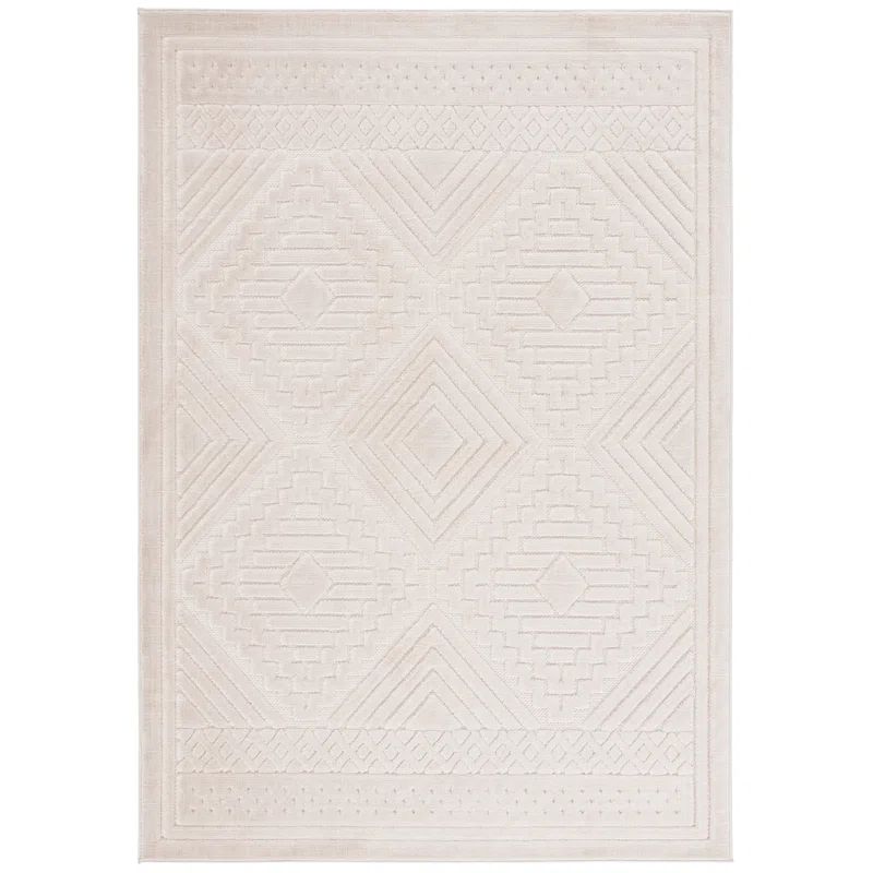 Selena Beige Geometric 4' x 6' Synthetic Area Rug
