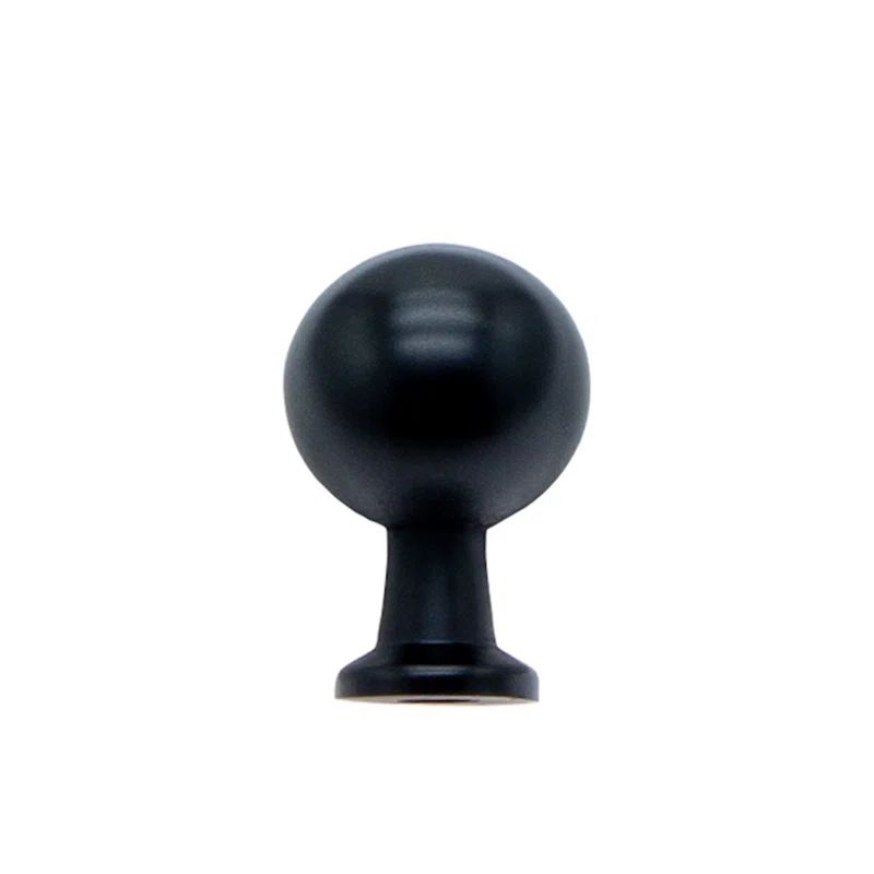 Matte Black Round Zinc Cabinet Knob with Mounting Hardware