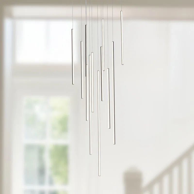 Polished Nickel and Black Aluminum LED Pendant Light