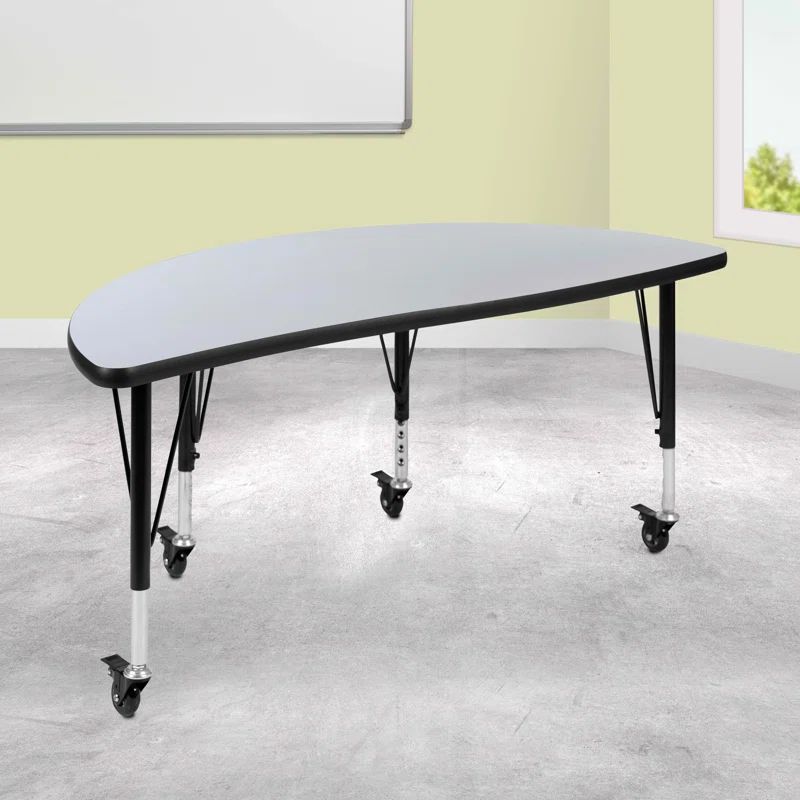 Goddard 48" Grey Thermal Laminate Wave Collaborative Activity Table