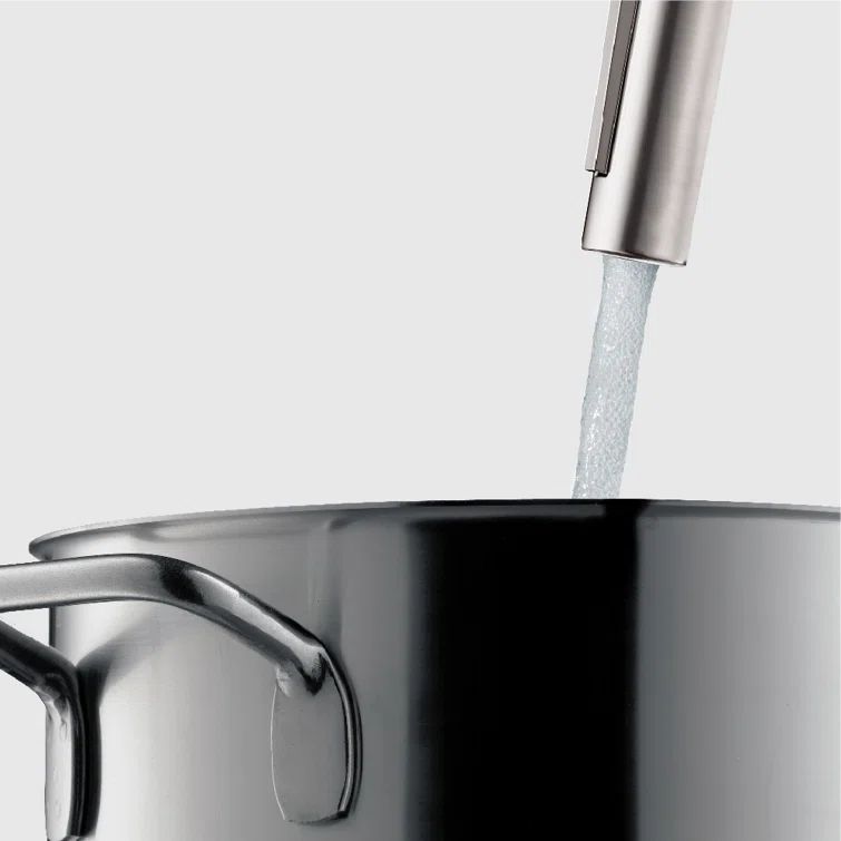 Stainless Steel High Arc Kitchen Faucet with Pull-out Spray