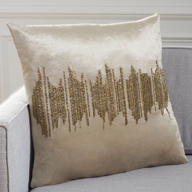 Greige Taupe Abstract Square Decorative Throw Pillow