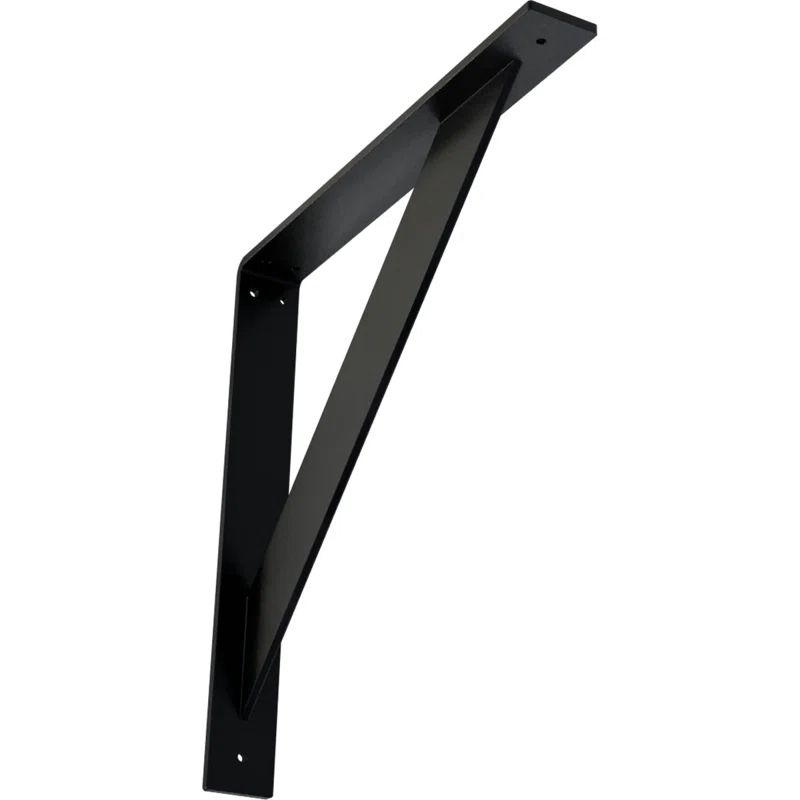 Powder Coated Black Steel 16" x 2" Countertop Support Bracket