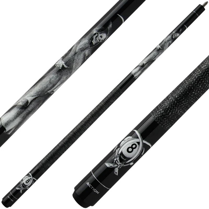 Black and Silver 20oz Grim Reaper Pool Cue