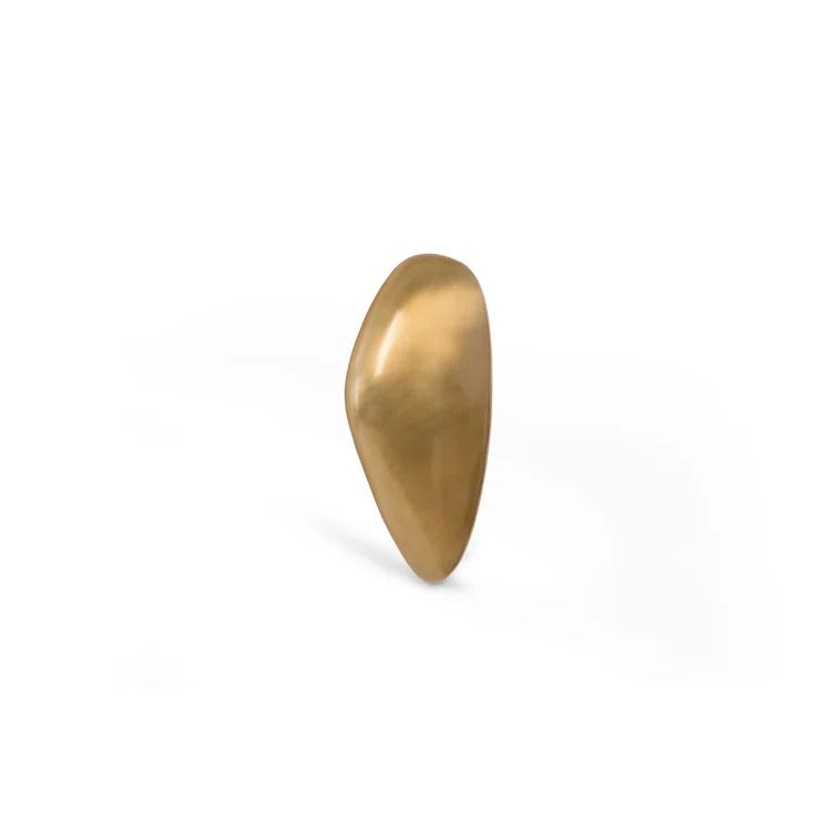 Small Gold Polished Metal River Stone Wall Decor