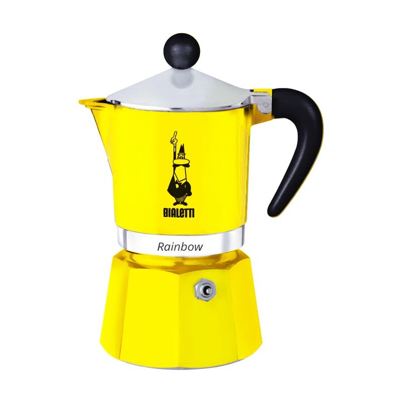 Bialetti Yellow Aluminum 12-Cup Rainbow Espresso Maker