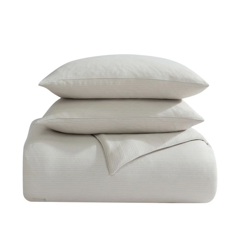 Twin Gray Cotton Blend Jersey Knit Comforter Set