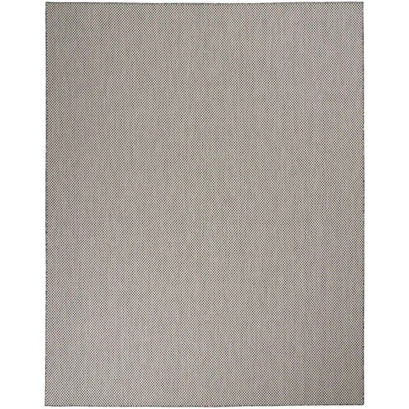 Courtyard Ivory Charcoal Geometric 8' x 10' Easy-Care Rug