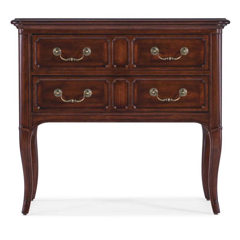 Maraschino Cherry 2-Drawer Maple Veneer Nightstand
