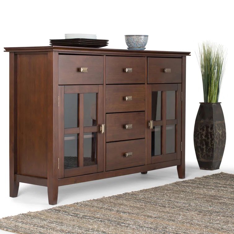 Artisan Handcrafted Solid Wood Sideboard in Russet Brown