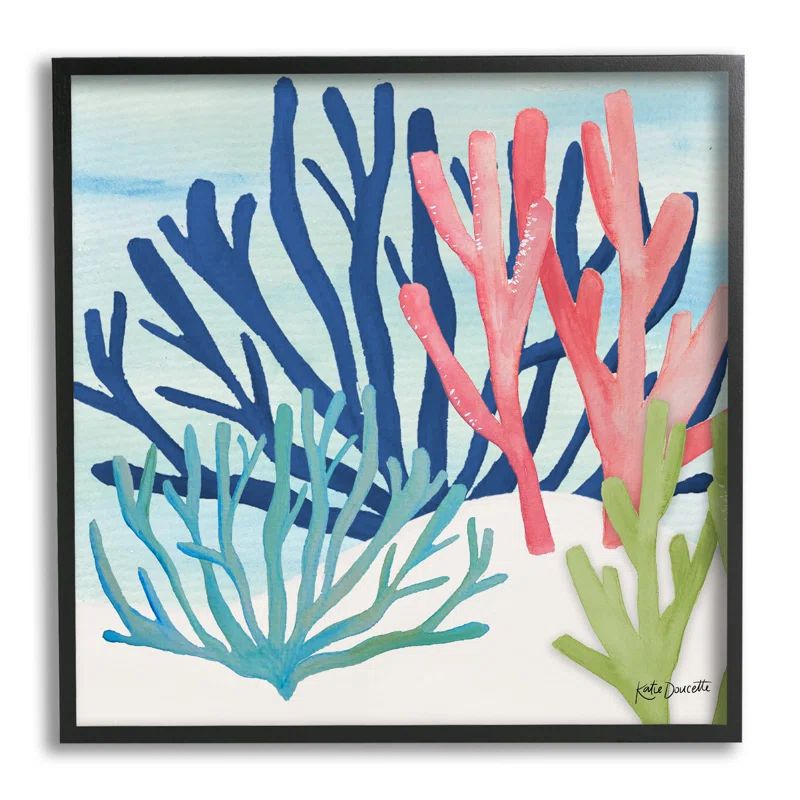 Underwater Sea Life Blue Pink Ocean Coral Reef Canvas Print