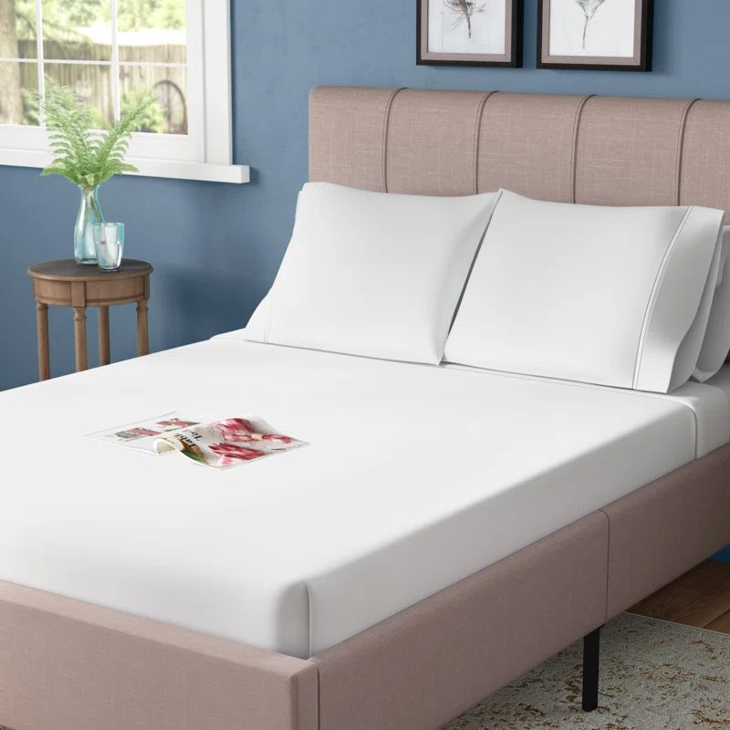 Twin White Egyptian Cotton Percale Deep Pocket Sheet Set