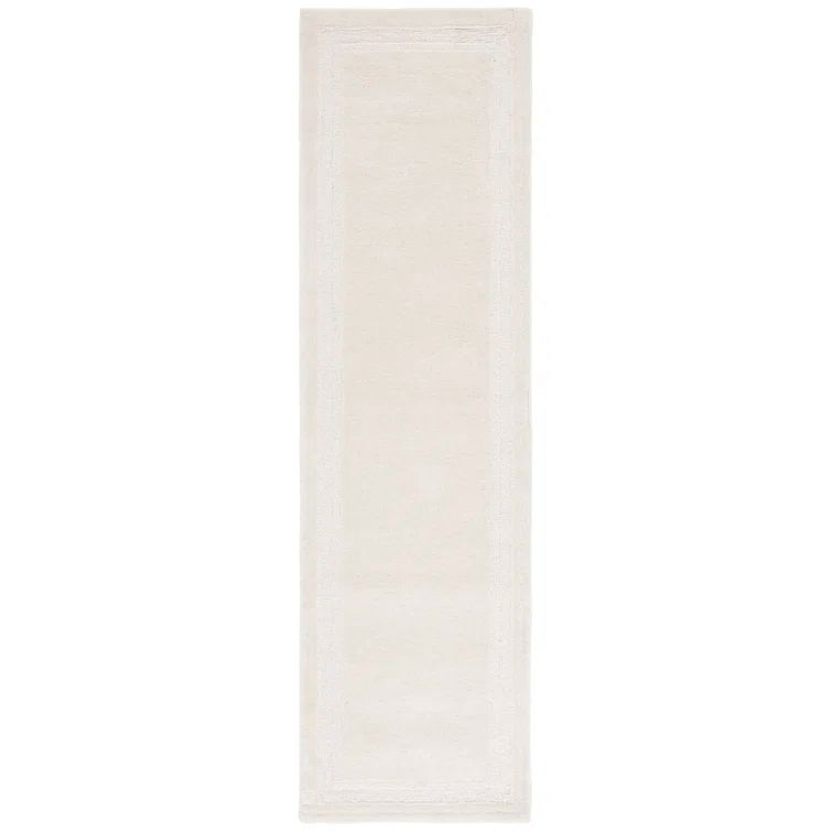 Ivory Handmade Wool Rectangular Area Rug, 3' x 5'