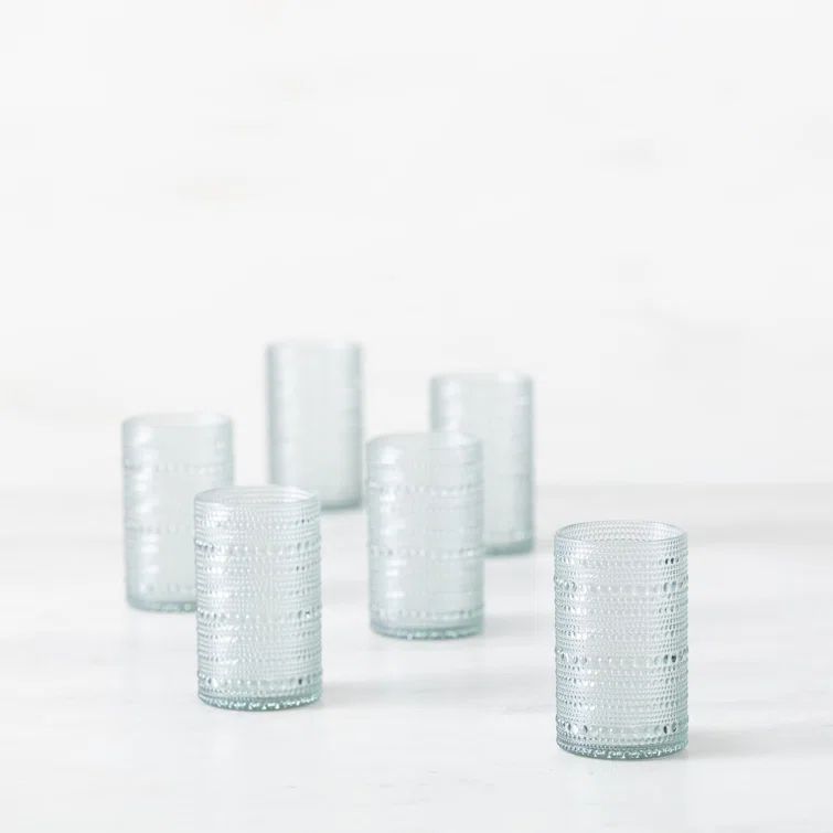 Sage Acrylic Beaded Outdoor Iced Beverage Glass Set