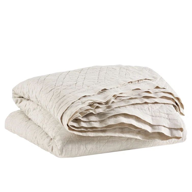 Natural Cotton Reversible Full/Queen Quilt Set