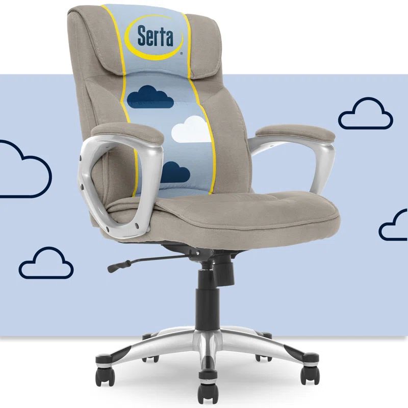 Gray High-Back Ergonomic Executive Office Chair with Lumbar Support