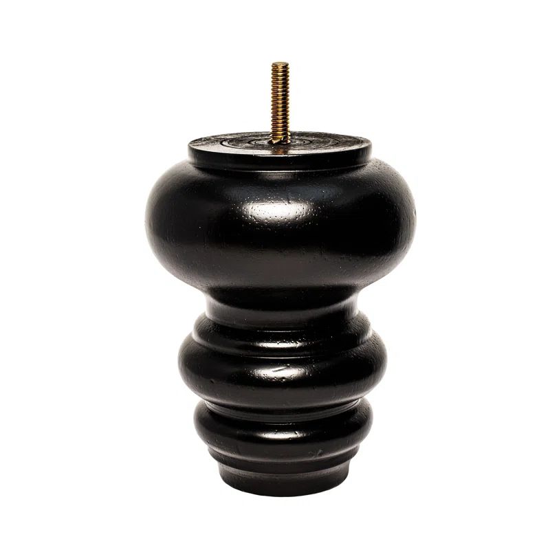 Espresso Stained Rubberwood 5'' Bun Foot Sofa Leg