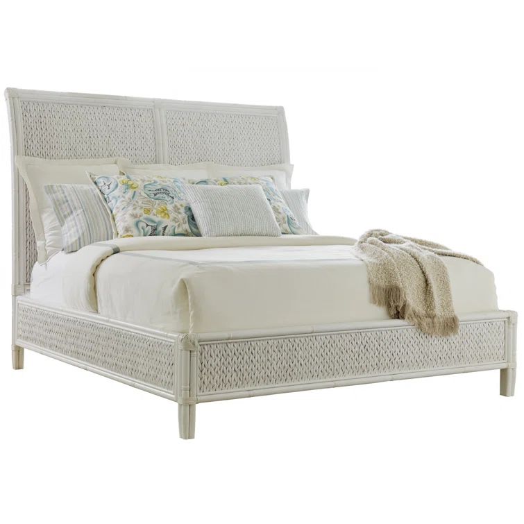 White Mahogany Upholstered Queen Platform Bed with Storage