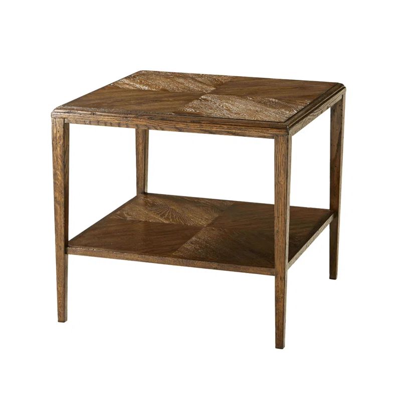 Dusk Oak Parquetry Patterned Square Side Table