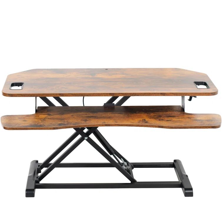 Vintage Brown Adjustable Corner Standing Desk Converter