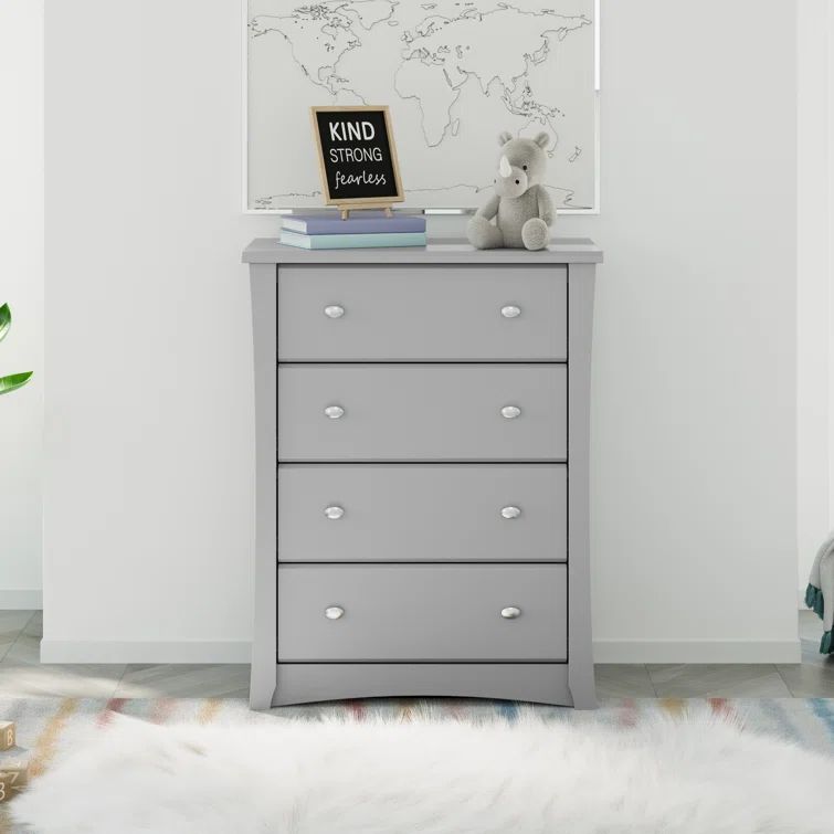Pebble Gray Vertical 4-Drawer Nursery Dresser