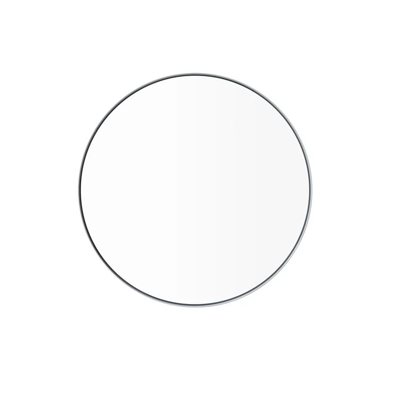 White Round Glass Bathroom Vanity Mirror 20"