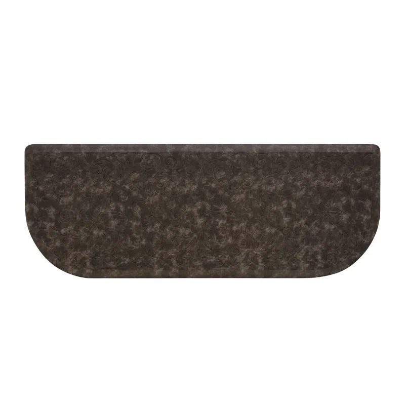 Dark Gray Semi-Circle Anti-Fatigue Kitchen Mat with PVC Backing