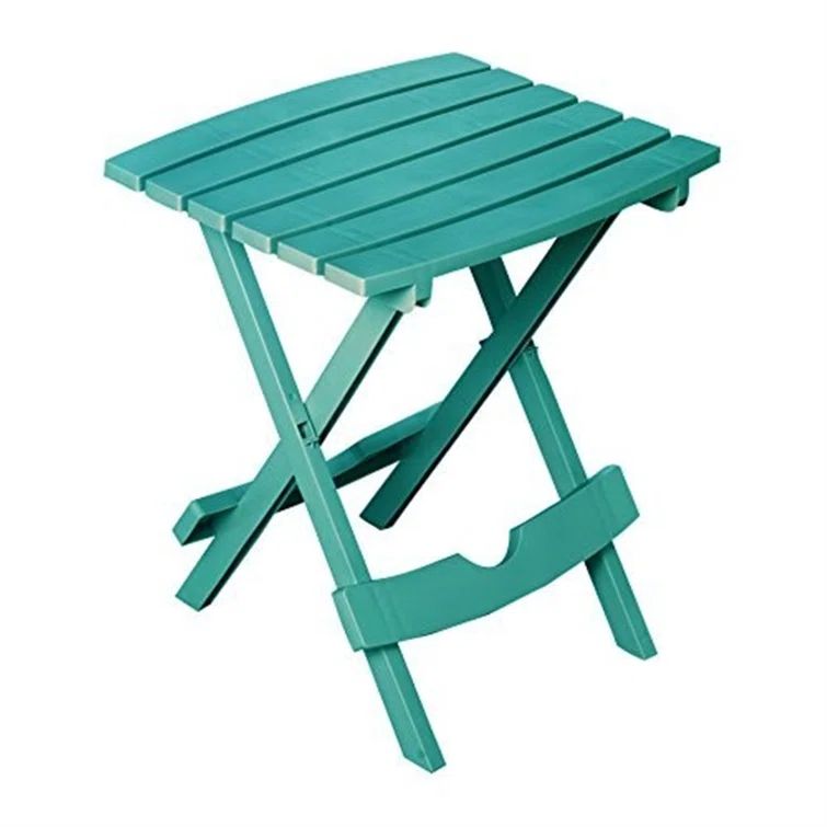Adams Teal Rectangular Resin Folding Side Table