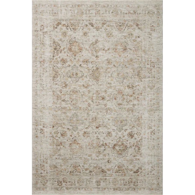 Beige and Spice Rectangular Synthetic Area Rug 6'-7" x 9'-2"