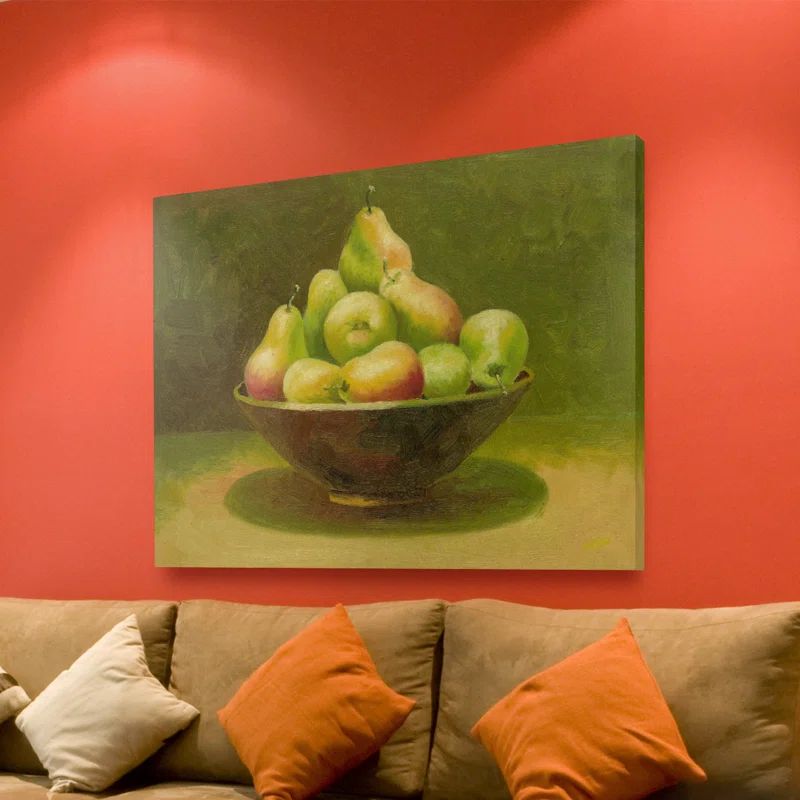 Rio Still Life with Pears Green and Yellow Canvas Art