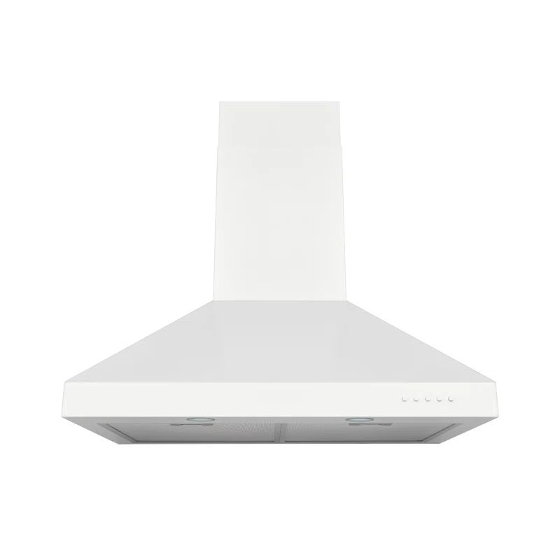 30" Matte White Stainless Steel Convertible Wall Mount Range Hood