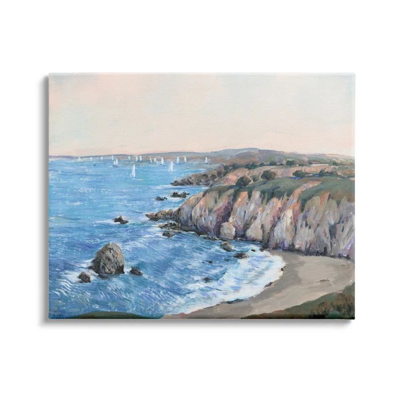 Ocean Coast Cove Landscape Canvas Wall Art, 40x30