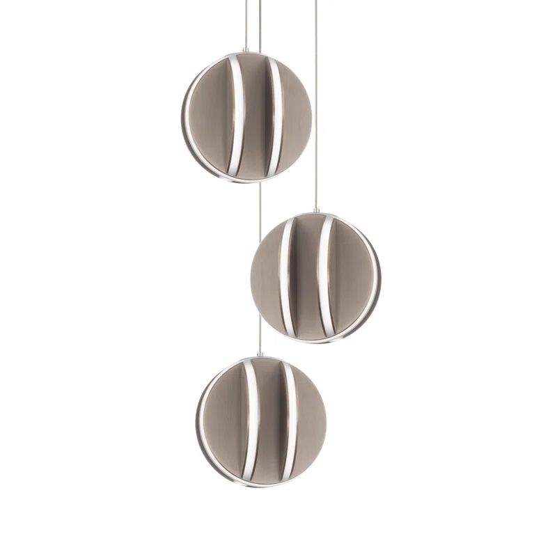 Modern Brushed Nickel LED Globe Pendant with White Silicone Diffuser