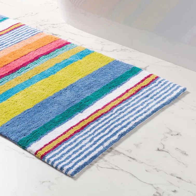 Colorful Striped Cotton Bath Rug 20'' x 30''