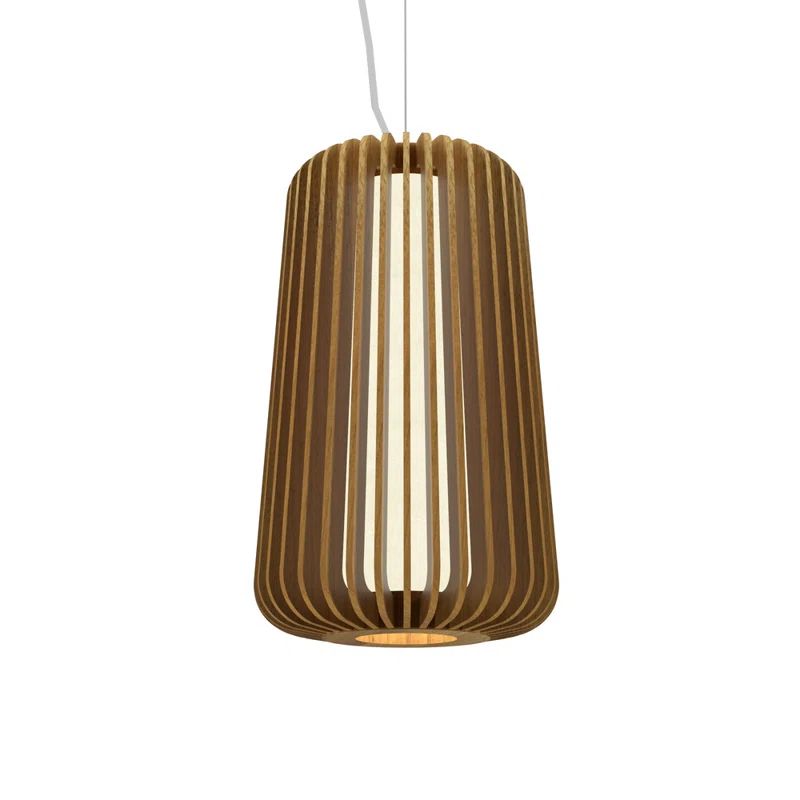 Blonde Freijo Brown Wood LED Pendant Light